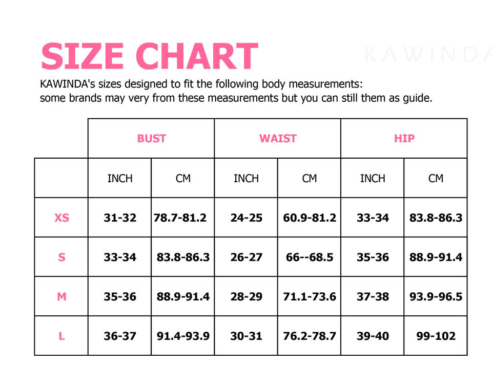 Women's Cloth size chart